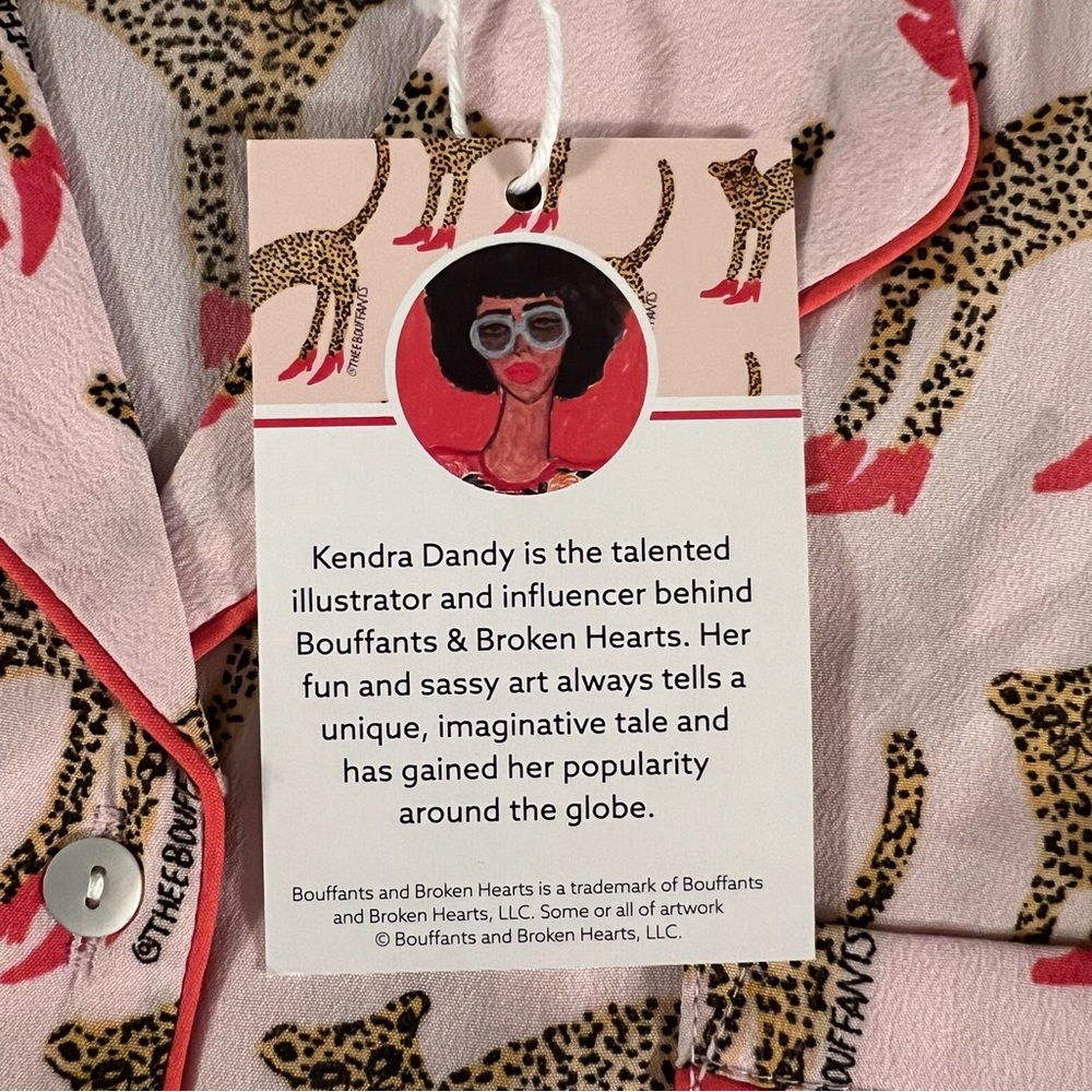 Bouffants & Broken Hearts Cheetah Shorty Pajama Set Medium Pink - Picture 16 of 17